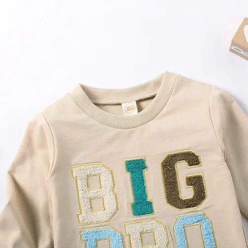 Vista 2 de Ropa a juego para bebé niño y niña, sudadera con cuello redondo y sudadera de gran
