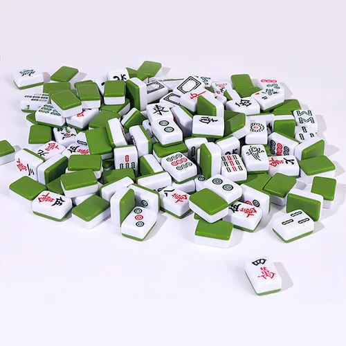 Vista 7 de Mahjong, juego de mahjong chino, 144 azulejos grabados, juego de viaje portátil para juego familiar/equipo, a partir de 9 años a adultos