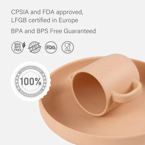 Vista 6 de YOOFOREA Baby Led Weaning Supplies I Toddler Infant Baby Essentials First Stage I - Juego de alimentación para bebés, taza pequeña, ventosa y plato