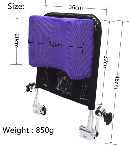 Vista 6 de Respaldo para reposacabezas de silla de ruedas, reposacabezas y cuello, cómodo cojín de respaldo de asiento tipo U, ángulo ajustable, baja