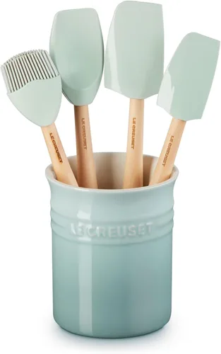 Vista 8 de Le Creuset Silicone Craft Series - Juego de utensilios con vajilla de gres, 5 piezas, blanco