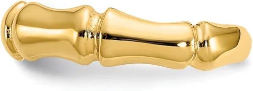 Vista 3 de Anillo de dedo del pie de bambú de oro amarillo sólido de 14 quilates ajustable, Metal