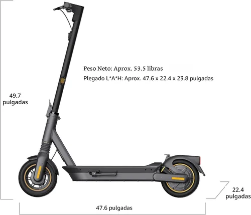 Vista 12 de Scooter eléctrico Segway Ninebot Serie MAX para adultos, 22-28 MPH, hasta 50 millas de alcance, suspensión doble, certificado UL-2272 2271 (G2/G3)