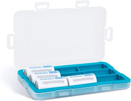 Vista 15 de Organizador compacto de almacenamiento de batería 18650, caja de batería de plástico duro para 6 baterías 18650, resistente al agua y fácil
