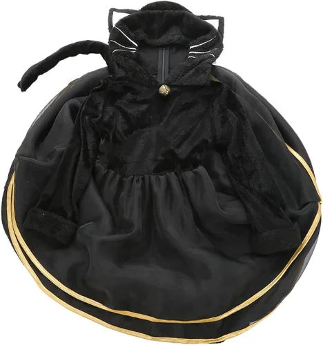 Vista 4 de Imagen del producto Yolsun - Disfraz de gato negro para niñas, divertido disfraz de princesa animal para Halloween para niños