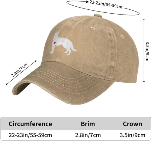 Vista 6 de Gorra de béisbol ajustable para mujer y hombre con diseño de pastor alemán con patrón de corazón, gorra clásica de 6 paneles Snapback para papá