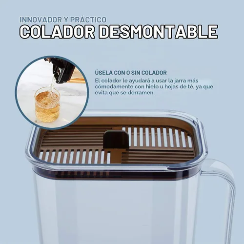 Vista 4 de LocknLock Aqua - Jarra de agua para puerta de refrigerador, jarra transparente, jarra de plástico sin BPA con tapa, jarra de 1.6 cuartos de galón