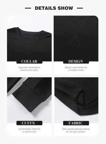 Vista 8 de JMIERR Mens 3 Pack Cotton Hipster Hip Hop Longline Crewneck T-Shirt