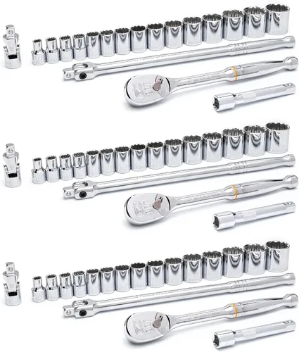 Vista 3 de GEARWRENCH 19 Pc. 1/2" Drive 12 Pt. Juego de herramientas mecánicas estándar, SAE - 80792