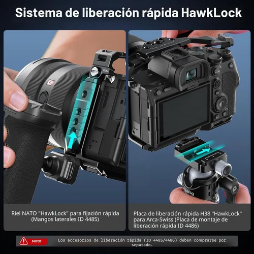Vista 5 de SmallRig HawkLock - Jaula completa de liberación rápida para Sony Alpha 7R V/Alpha 7 IV/Alpha 7S III/Alpha 1/Alpha 7R IV/Alpha 7 V, placa