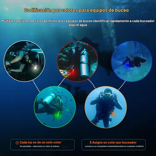 Vista 7 de ORCATORCH SD01PRO Luz de señal de buceo mejorada y brillante, baliza sumergible Mini marcador de tanque con modos constantes y parpadeantes