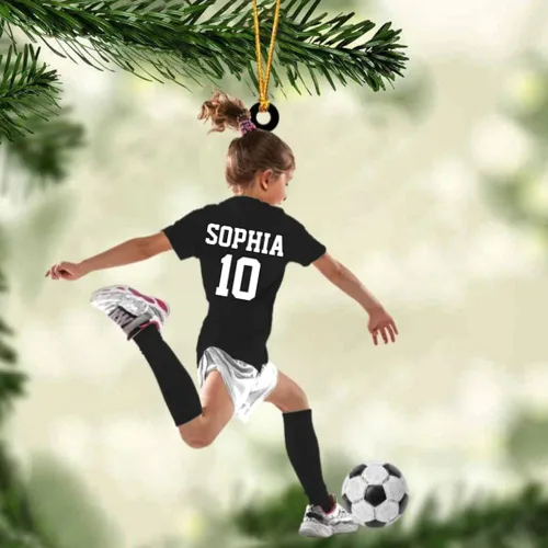 Vista 21 de Adorno de Navidad personalizado para jugadores de fútbol, nombre y número personalizados, regalo para los amantes del fútbol, marido, cumpleaños
