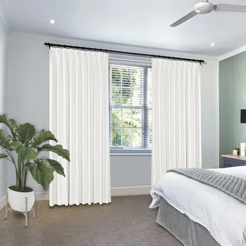 Vista 7 de Fcosie Cortinas de lino texturizadas, cortinas plisadas para oscurecer con forro opaco, paneles de mezcla de lino, cortinas de tratamiento de Beige