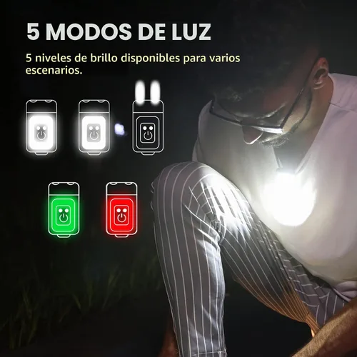 Vista 7 de Molrebe Paquete de 2 luces recargables con clip para corredores