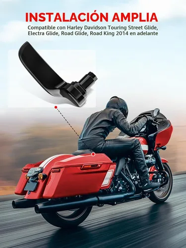 Vista 6 de Kit de cierre de alforja Amazicha Acero inoxidable con elevador de bolsa de sillín negro brillante para Harley Davidson Touring Street Glide Electra