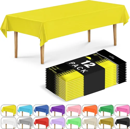 Vista 16 de DecorRack 2 Manteles rectangulares de plástico libres de BPA, 54 x 108 pulgadas, mantel de mesa para comedor, mantel rectangular para fiestas