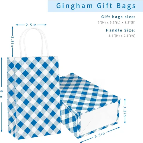 Vista 2 de ECOHOLA Bolsa de papel de 4 colores, 16 bolsas de regalo pequeñas, bolsa de regalo envuelta con asas para cumpleaños, baby showers, manualidades