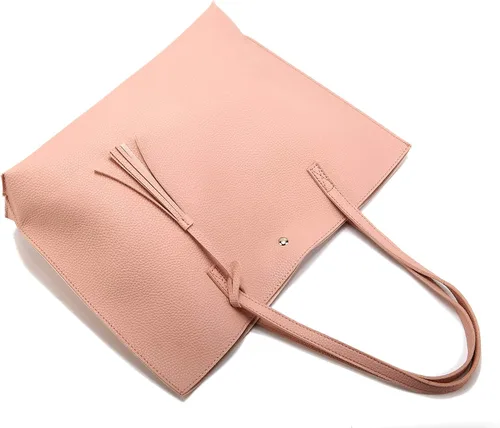 Vista 5 de Nodykka - Bolso con asas para hombro para mujer, de cuero sintético, con borla