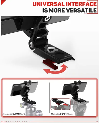 Vista 5 de IFOOTAGE Adaptador universal de montaje de trípode para teléfono con zapata fría, soporte de teléfono celular de rotación de 360° para trípode