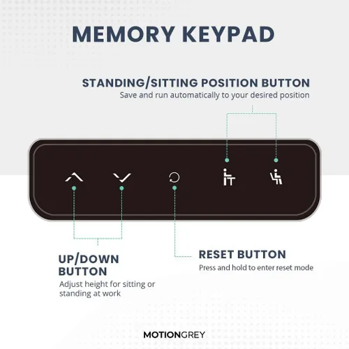 Vista 4 de MOTIONGREY - Escritorio de pie ajustable en altura con motor eléctrico, escritorio ergonómico de pie, soporte de escritorio ajustable para Blanco +