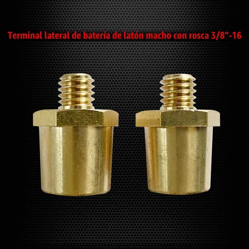 Vista 3 de Ampper Postes de carga de terminal de batería de poste lateral de latón macho de 3/8"-16 roscas, poste lateral estándar adaptador de poste