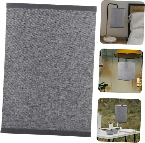 Vista 9 de Angoily Cubierta de pantalla de lino para lámpara de mesa y de pie, diseño rectangular extraíble, fácil instalación para decoración e iluminación