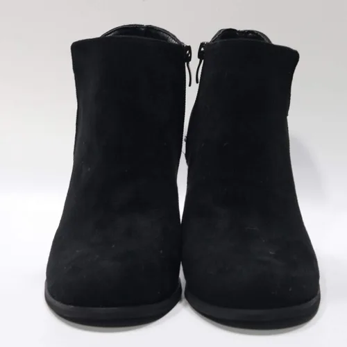 Vista 7 de Botines cortos de gamuza para mujer, con cierre de cremallera, puntera cerrada, para senderismo, estilo mujer, Sandalias negras, caqui, marrones, 9