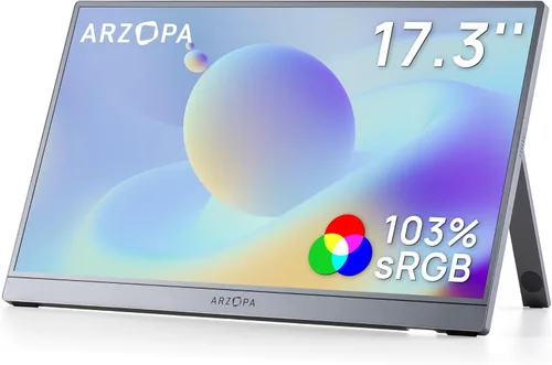 Vista 9 de ARZOPA Soporte para Monitor Portátil con Base, Monitor Portátil Ultradelgado de 14.0" para Laptop FHD 1080P Pantalla Externa con Altavoces Duales