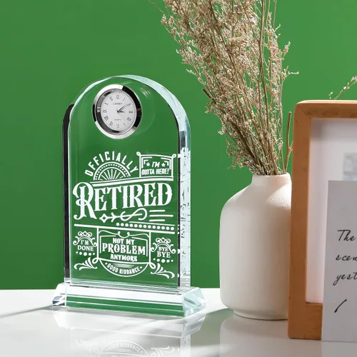 Vista 4 de Regalos de jubilación para mujeres y hombres 2024 compañeros de trabajo, reloj de cristal, regalo para compañeros de trabajo, regalos de despedida