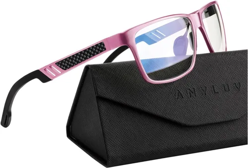 Vista 42 de ANYLUV Blue Light Blocking Glasses Men Computer Gaming Glasses Lightweight Al-Mg Metal Anti Eyestrain Eye Protection