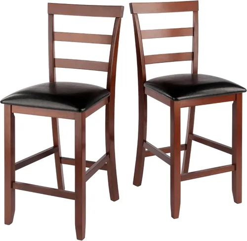 Vista 9 de Ergode Juego de taburetes de madera para mostrador, color gris ostra, juego de 2 piezas, madera maciza, capacidad de peso de 220 libras, estable