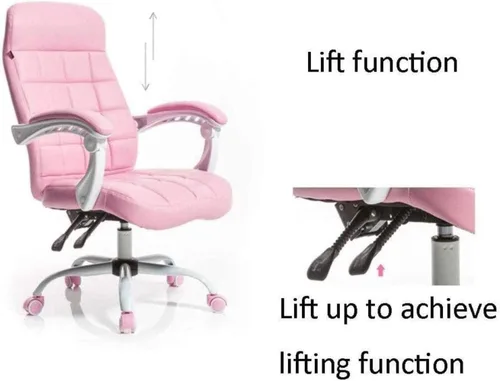 Vista 5 de Silla de computadora para videojuegos, silla de red de corazón para niña, silla roja con diseño de princesa, silla giratoria