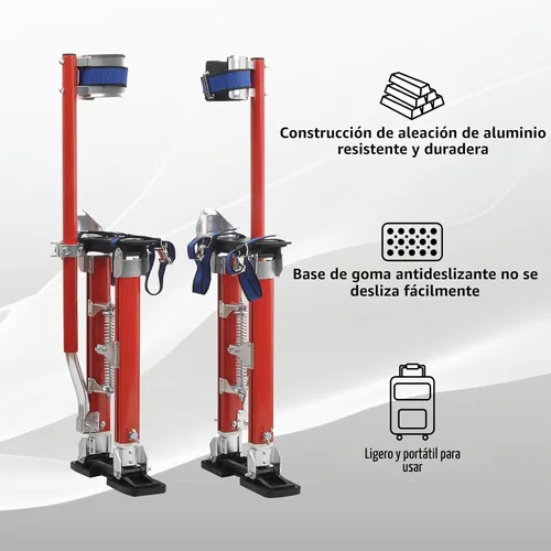 Vista 5 de Zancos para Paneles de Yeso de 18-30 Pulgadas de Altura Ajustable Elevadores Herramienta de Aluminio para Pintar Acabado Poda de Ramas Limpieza