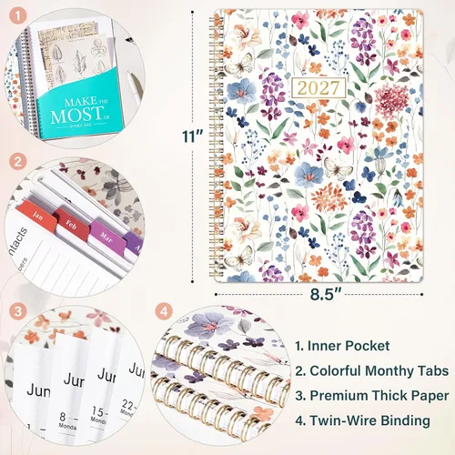 Vista 10 de 2027 Planner - 2027 Weekly and Monthly Planner, Jan 2027 - Dec 2027