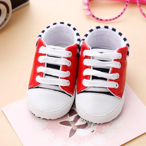Vista 2 de Krogubis - Zapatos deportivos para bebés y niñas suela suave antideslizantes zapatos de tenis para correr 00-591ft rojo 12-18 meses