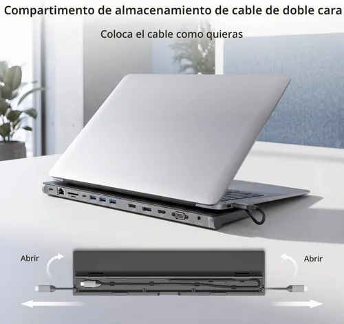 Vista 7 de Estación de acoplamiento USB C de j5create: Soporta hasta 3 pantallas simultáneamente HDMI, DisplayPort, VGA, carga rápida PD de 100 W, Gigabit