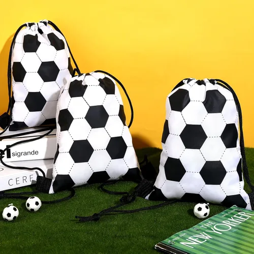 Vista 5 de Shappy 24 bolsas deportivas pequeñas con cordón, bolsa de caramelos, bolsas de regalo para fiestas deportivas (fútbol, 6.9 x 9.8 pulgadas)