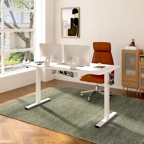Vista 12 de FLEXISPOT EN2 Escritorio de pie de una pieza completa con regleta de alimentación de abrazadera, escritorio eléctrico de altura ajustable de 40 x 24