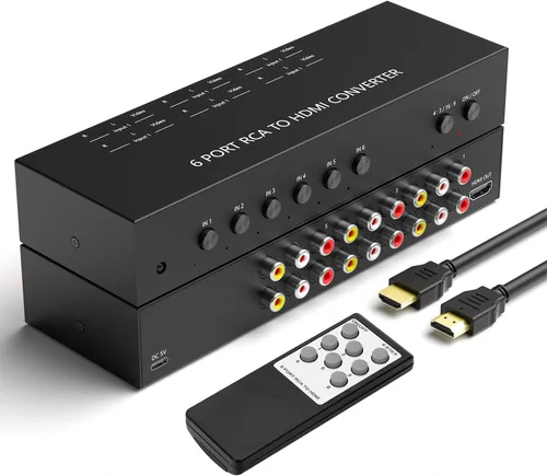 Vista 9 de ZUZONG (3 Puertos HDMI 2.0 + 1 RCA a 2 HDMI Convertidor (2 Salidas Pueden Mostrar Simultáneamente) Interruptor Divisor Soporte de Conmutación