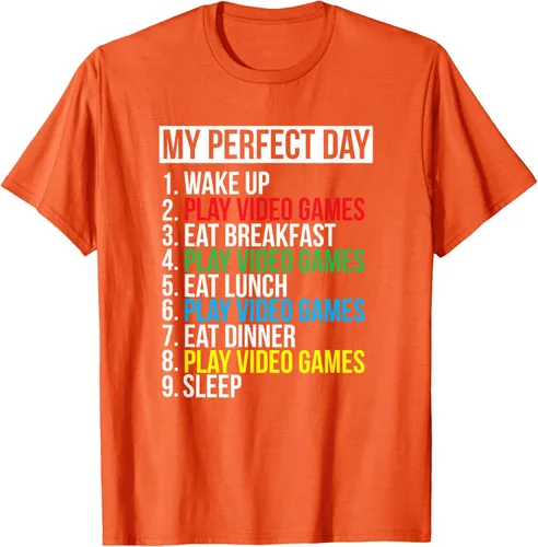 Vista 58 de My Perfect Day" - Camiseta negra de ajuste clásico, cuello redondo, manga corta, poliéster y algodón, Negro