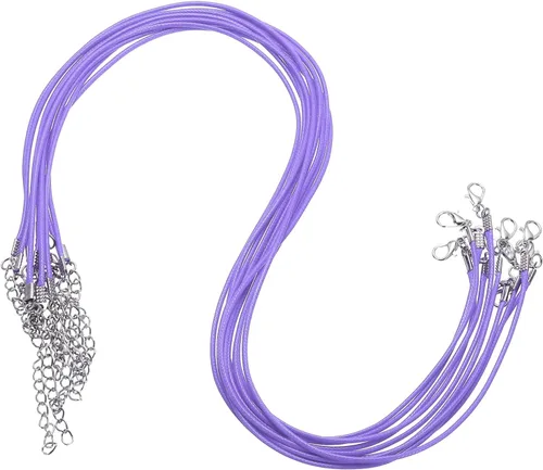 Vista 93 de MECCANIXITY 10 cordones de collar encerado de 18 pulgadas, cadena de collar a granel con cierre de 0.059 in de cuerda de cuero encerado para hacer