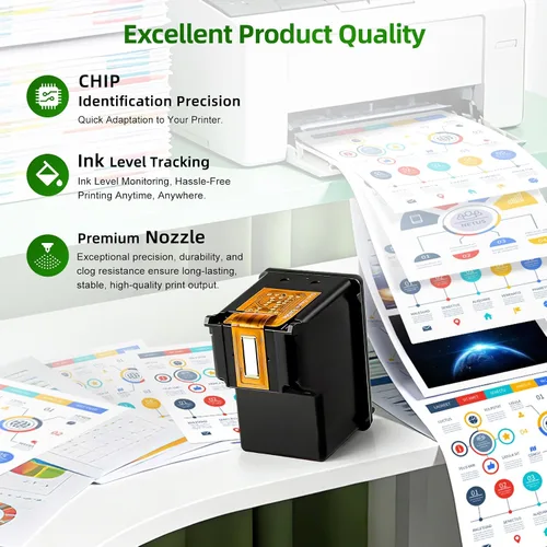 Vista 4 de Cartucho de tinta remanufacturado 61XL de repuesto para HP Envy 4500 5530 4502 4501 5535 OfficeJet 4630 4635 DeskJet 2540 1000 1010 1510, negro
