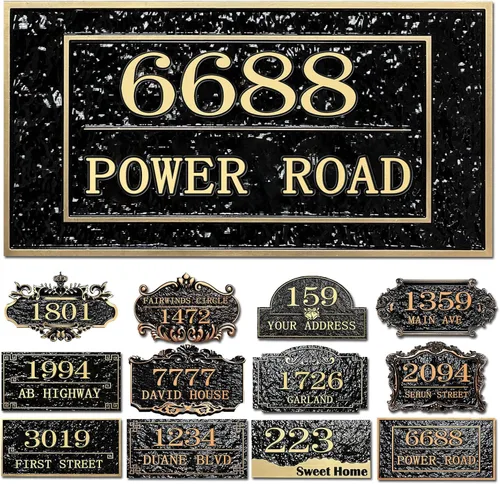 Vista 23 de Placa personalizada de dirección de casa, letrero de dirección de nombre de calle personalizado para números de casa, placa para buzón de garaje
