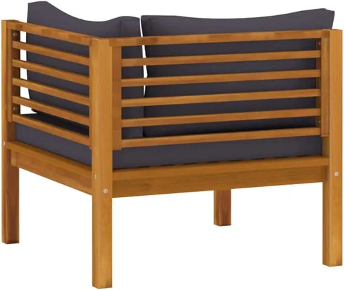 Vista 6 de Juego de 5 piezas para patio con cojín, juego de muebles de sofá, resistente a la intemperie, adecuado para uso en exteriores, requiere montaje Gris