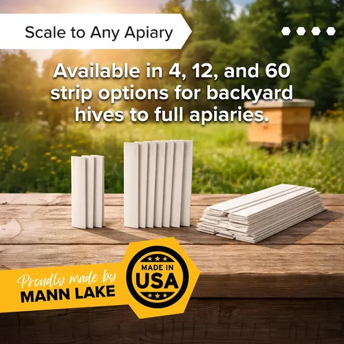 Vista 7 de Mann Lake Apivar 2.0 Varroa - Tiras de tratamiento de ácaros, control Varroa para primavera y otoño, longitudes de tira adaptables para múltiples