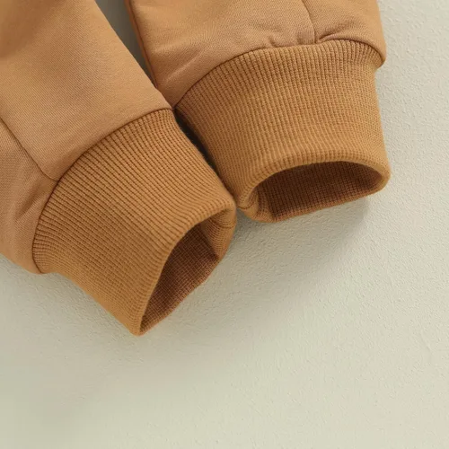 Vista 7 de Kuriozud Conjunto de 2 piezas de sudadera con cuello redondo y pantalones deportivos para niños pequeños para otoño e invierno