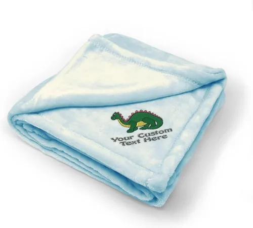 Vista 8 de Fastasticdeals Mantas de bebé bordadas personalizadas para niños y niñas lindo dinosaurio