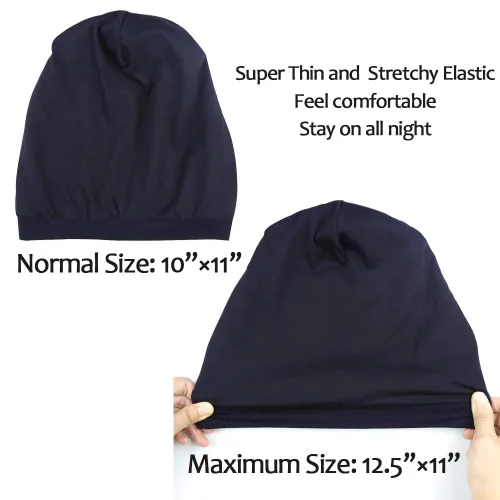 Vista 56 de Alnorm - Gorro con forro de satén y suave banda elástica para hombres y mujeres, talla única Se ajusta a la mayoría