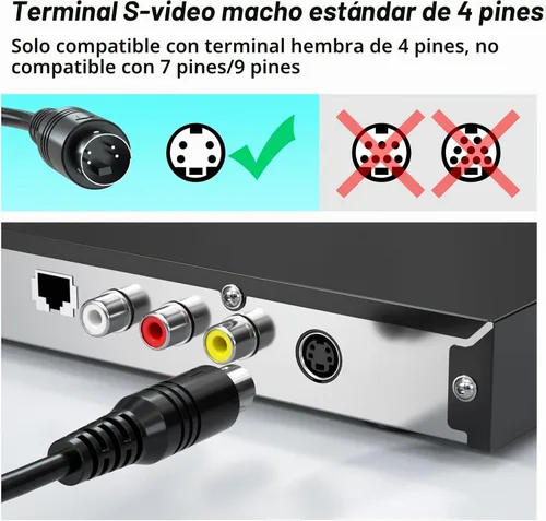Vista 5 de Convertidor RCA Svideo a HDMI, soporte 4: 3/16: interruptor de relación de aspecto 9, interruptor de salida HDMI 720P/1080P, convertidor S-video AV