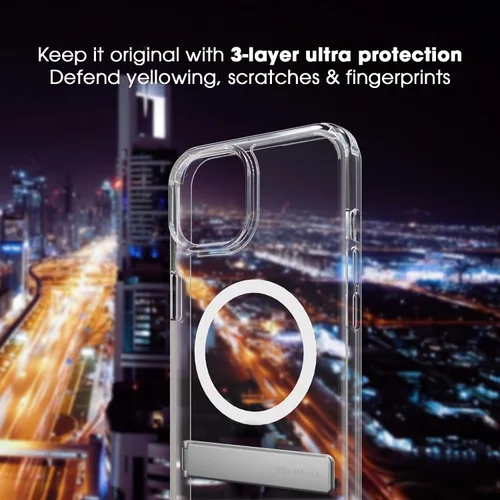 Vista 4 de Funda para iPhone 14 Pro de 6.1 pulgadas – Fuerte magnético para iPhone 14 Pro transparente, antiamarilleamiento, soporte compatible con MagSafe